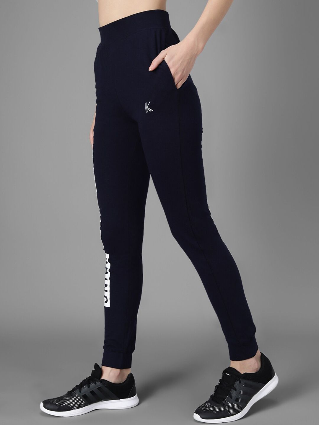 Kotty Women Navy Blue & White Printed Joggers