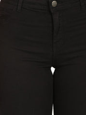 Kotty Women Black Skinny Fit High-Rise Slash Knee Jeans