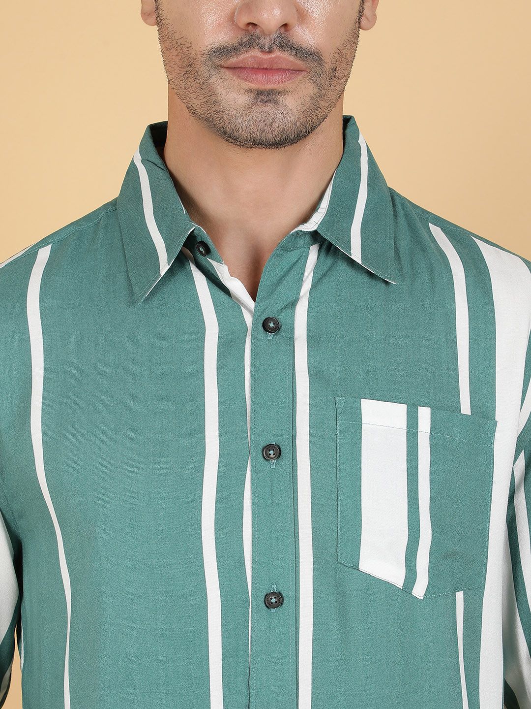 Kotty Men Relaxed Spread Collar Graphic Printed Cotton Casual Shirt