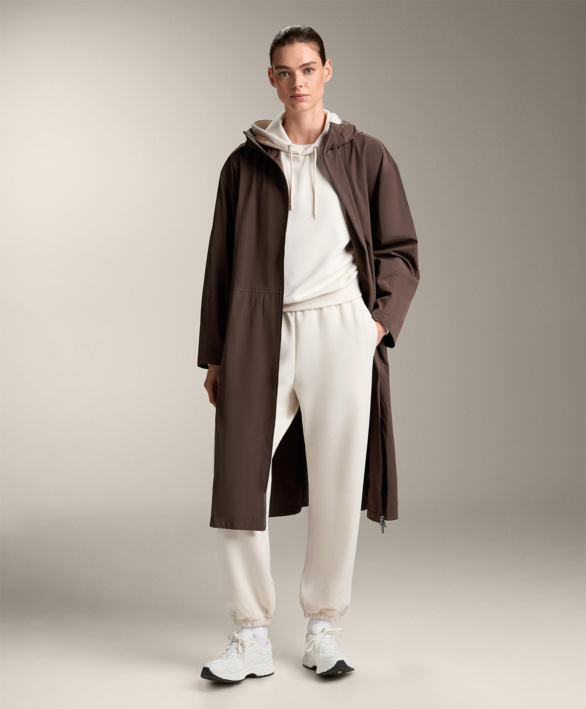 KOTTY Women's Beige Winter Hoodie Jogger Tracksuit Set Comfort