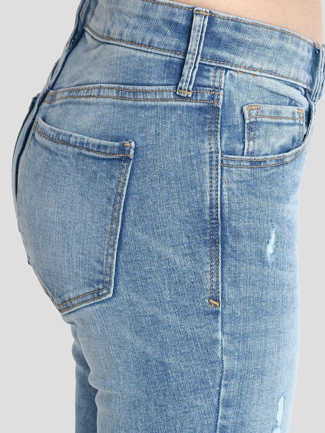 Kotty Women Blue Skinny Fit Mid-Rise Mildly Distressed Jeans