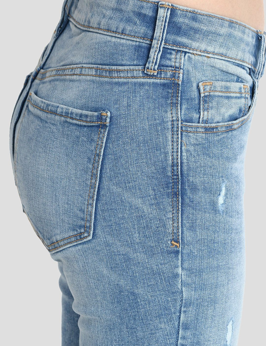 Kotty Women Blue Skinny Fit Mid-Rise Mildly Distressed Jeans