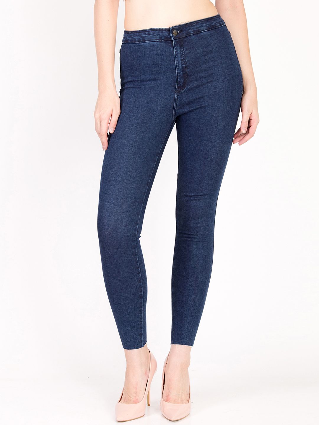 Kotty Women Blue Skinny Fit High-Rise Clean Look Stretchable Jeans