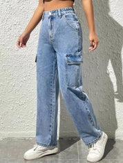 Kotty Women Blue Jean Straight Fit High-Rise Light Fade Clean Look Stretchable Jeans