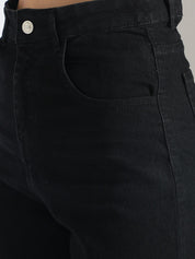 Stylecast X KOTTY Basics Women Black Slim Fit High-Rise Clean Look Frayed Hem Stretchable Jeans