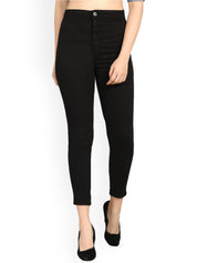 Kotty Women Black Skinny Fit High-Rise Clean Look Jeans