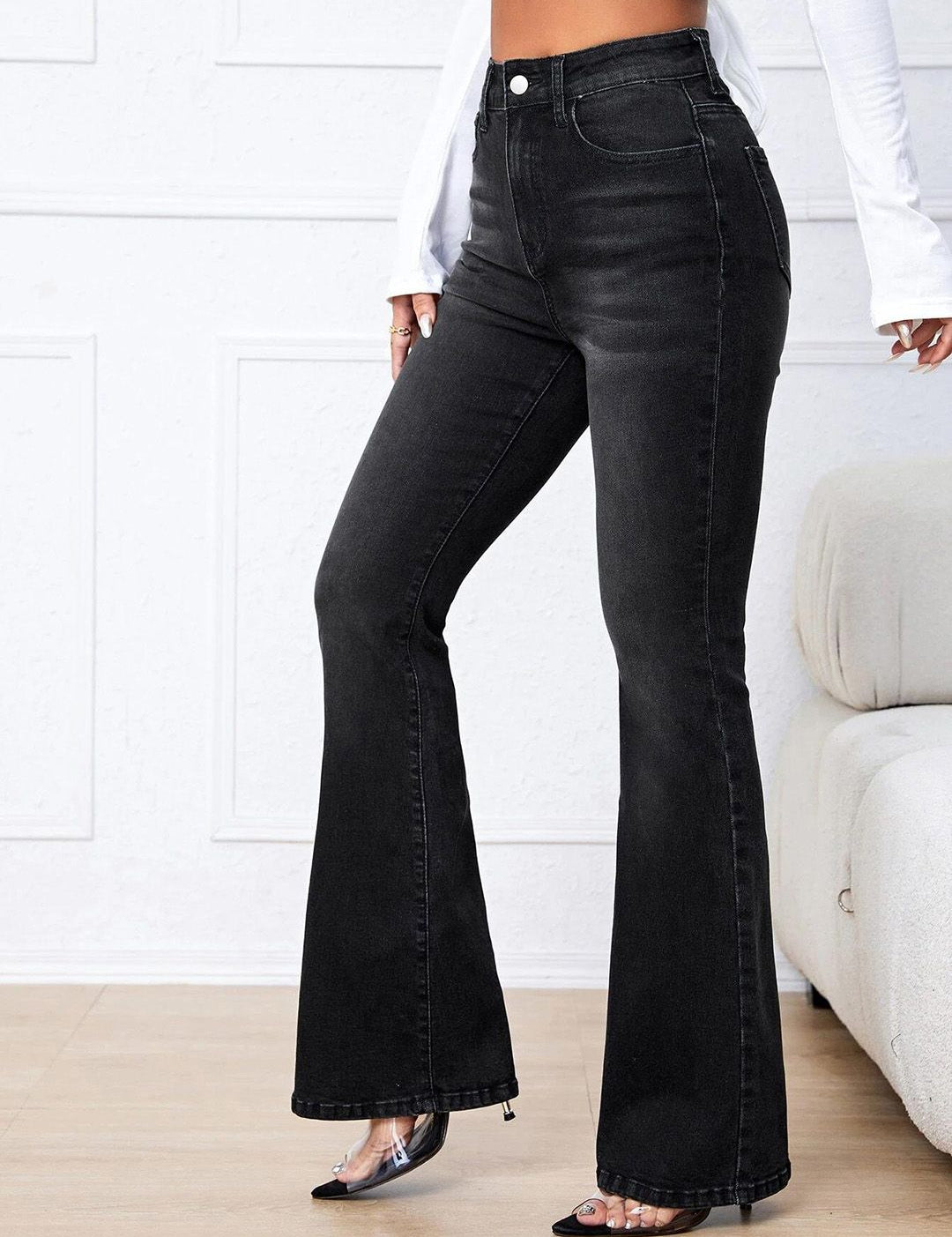 Kotty Women Cotton Bootcut High-Rise Stretchable Jeans