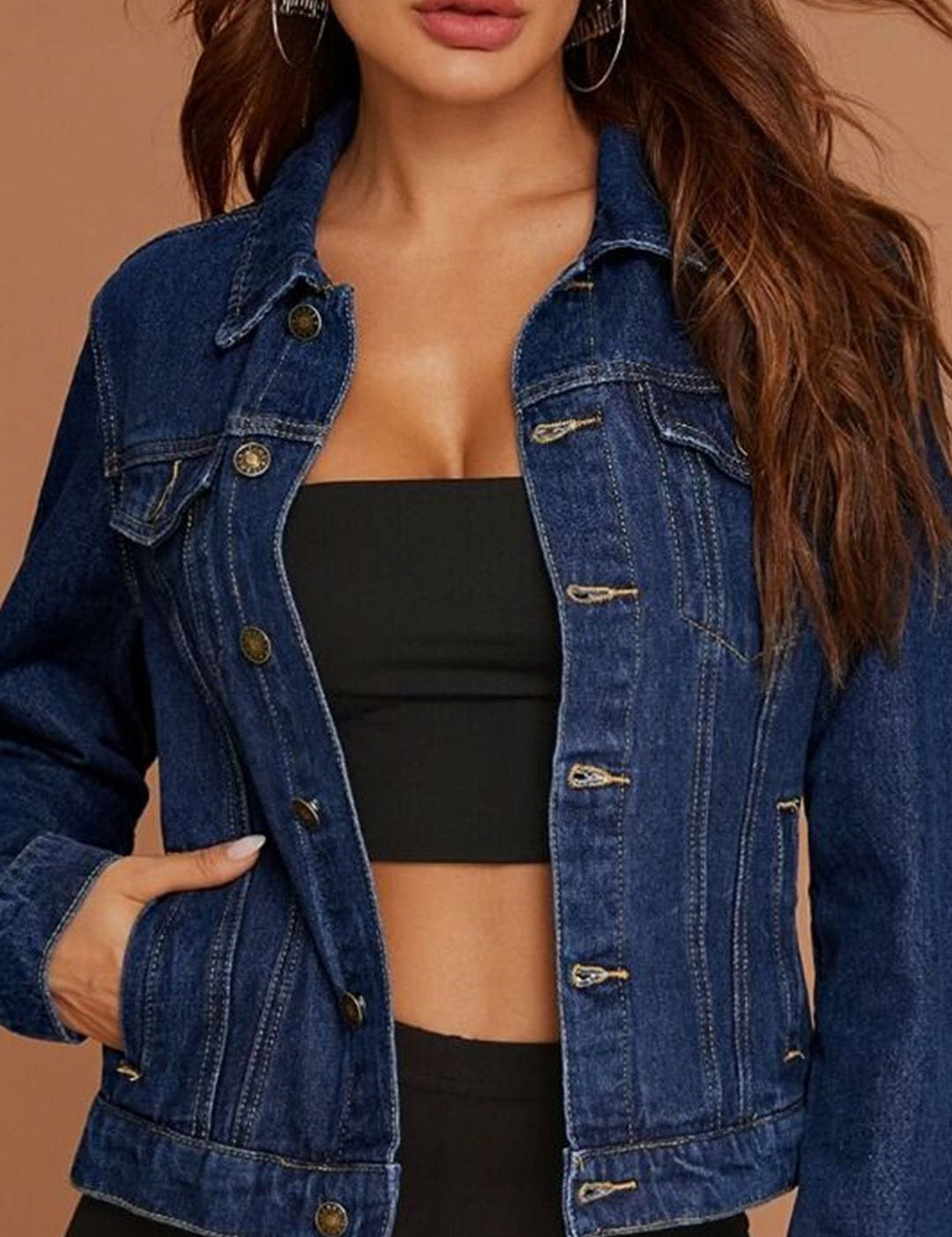 Kotty Women Washed Crop Denim Jacket