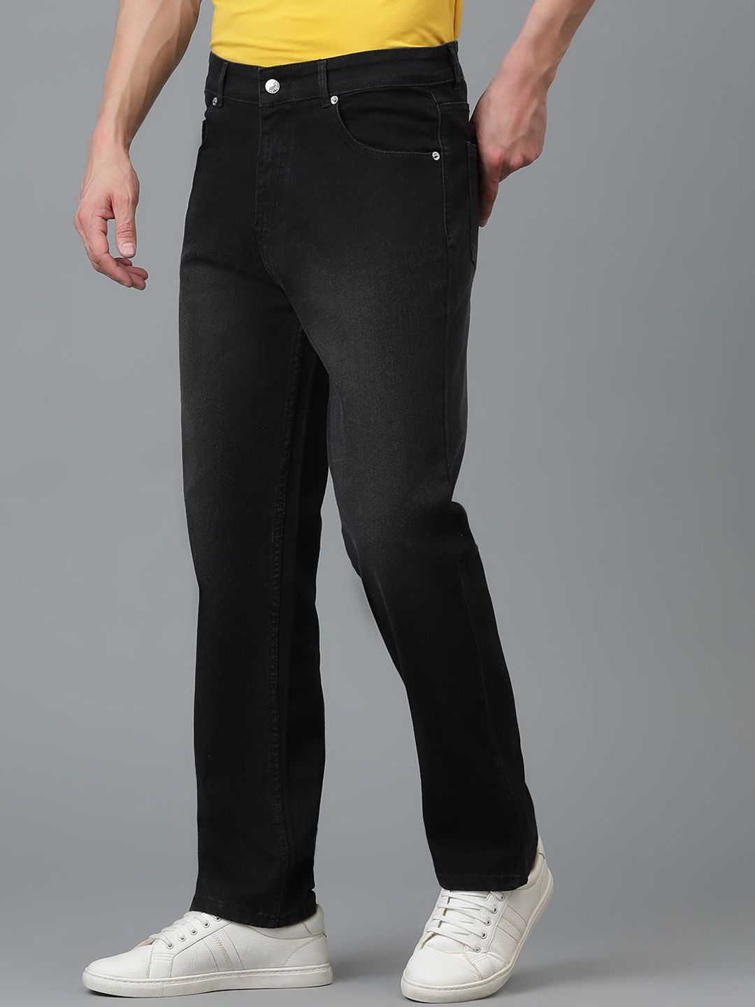 Kotty Men Jean Low-Rise Slash Knee Stretchable Jeans