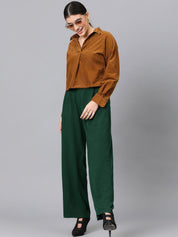 Kotty Women High-Rise Easy Wash Pleated Parallel Trousers