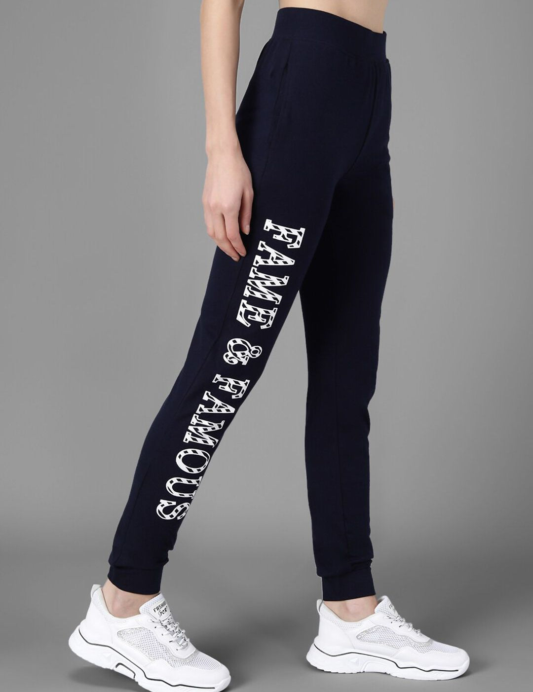 Kotty Women Navy Blue & White Printed Joggers