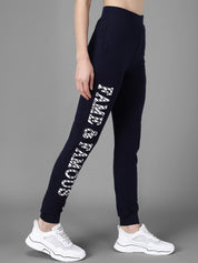Kotty Women Navy Blue & White Printed Joggers