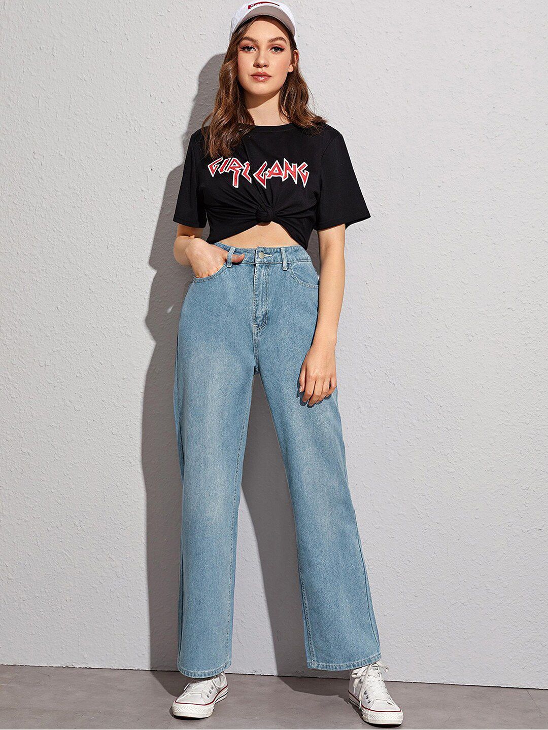 Kotty Women Straight Fit High-Rise Stretchable Jeans