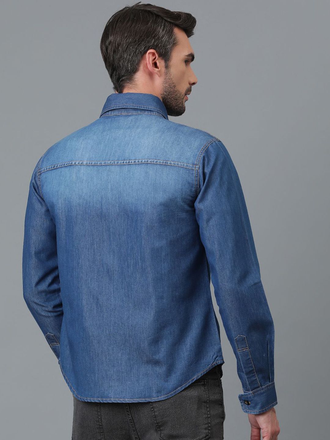 Kotty Men Faded Spread Collar Casual Shirt