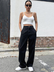 Kotty Women Jean Wide Leg Light Fade High-Rise Stretchable Jeans