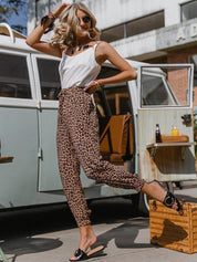 Kotty Women Animal Printed Relaxed Slim Fit High-Rise Easy Wash Trousers