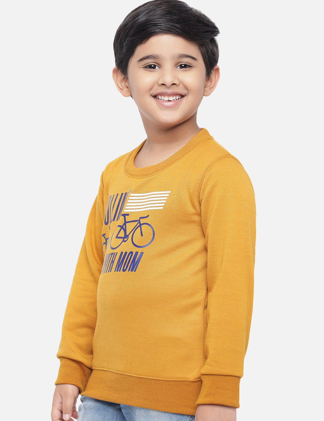 Kotty Boys Yellow Printed Sweatshirt