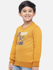 Kotty Boys Yellow Printed Sweatshirt