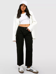 Kotty Women Black Jean Straight Fit High Rise Clean Look Stretchable Jeans