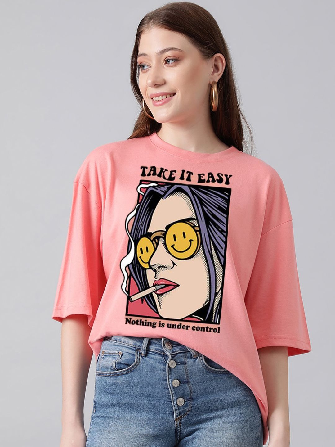 Kotty Graphic Printed Oversized T-shirt