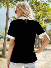 Kotty Shirt Style Solid Cotton Top