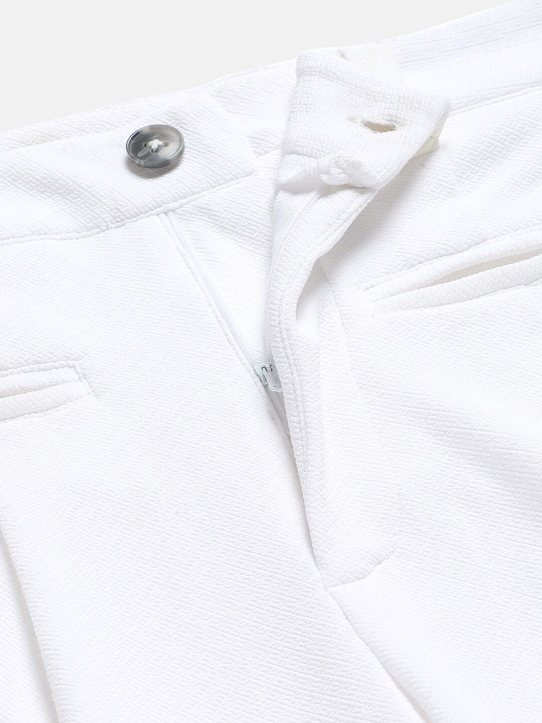 Kotty Women White Relaxed Straight Leg Straight Fit High-Rise Easy Wash Parallel Trousers