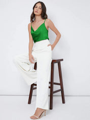 Kotty Green Cowl Neck Sleeveless Satin Top