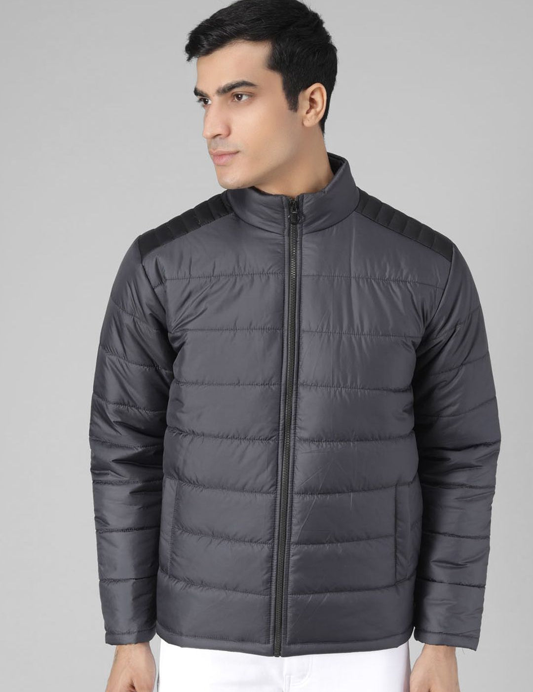 Kotty Men Black Solid Padded Jacket