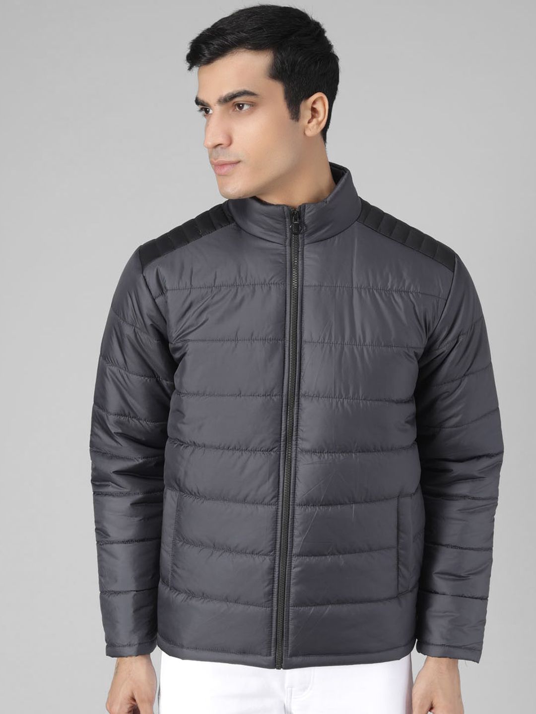 Kotty Men Black Solid Padded Jacket