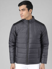 Kotty Men Black Solid Padded Jacket