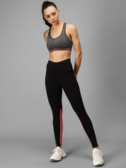 Kotty Women Black & Pink Colourblocked Tights