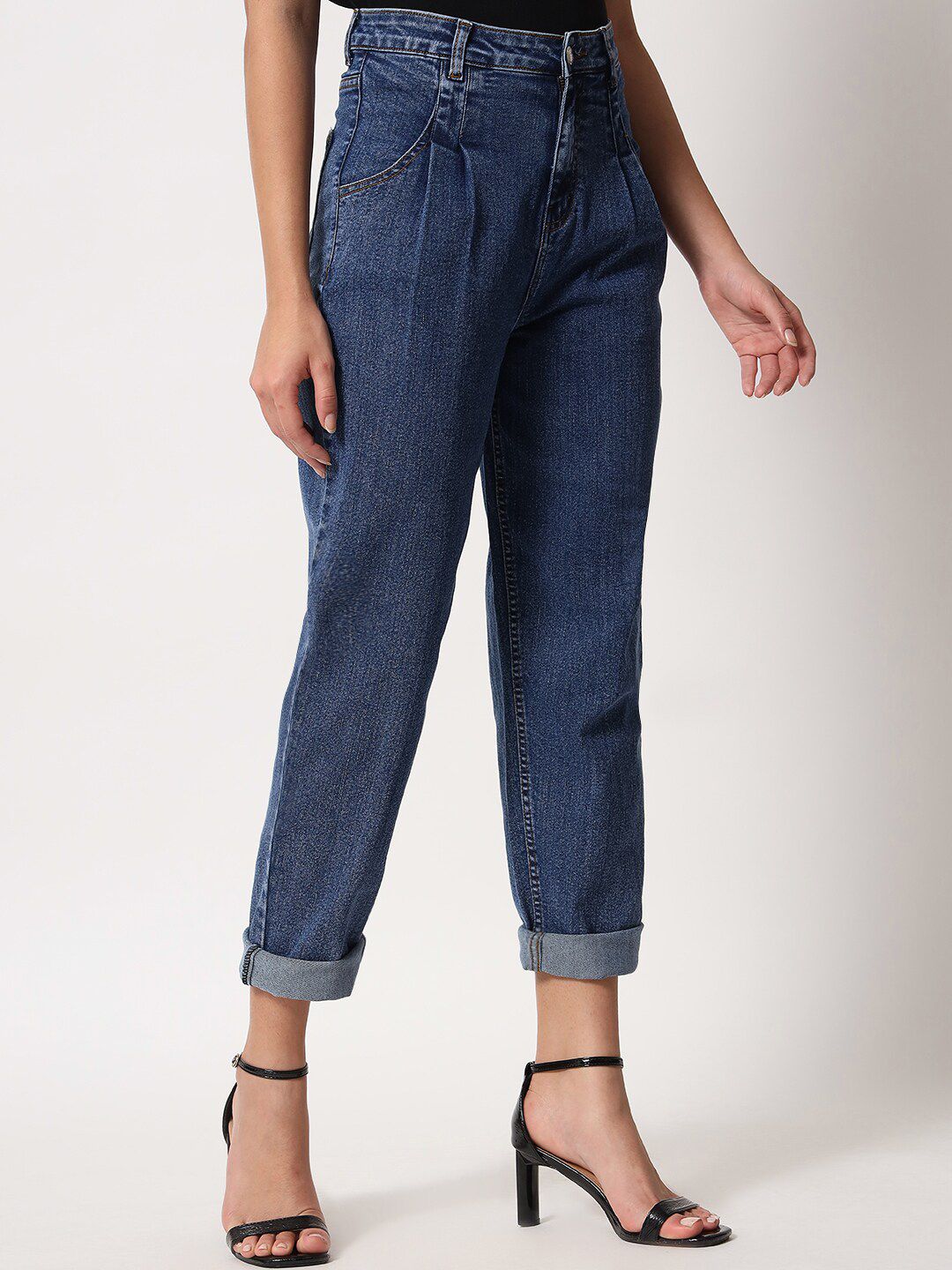 Kotty Women Blue Medium Shade Straight Fit Jeans