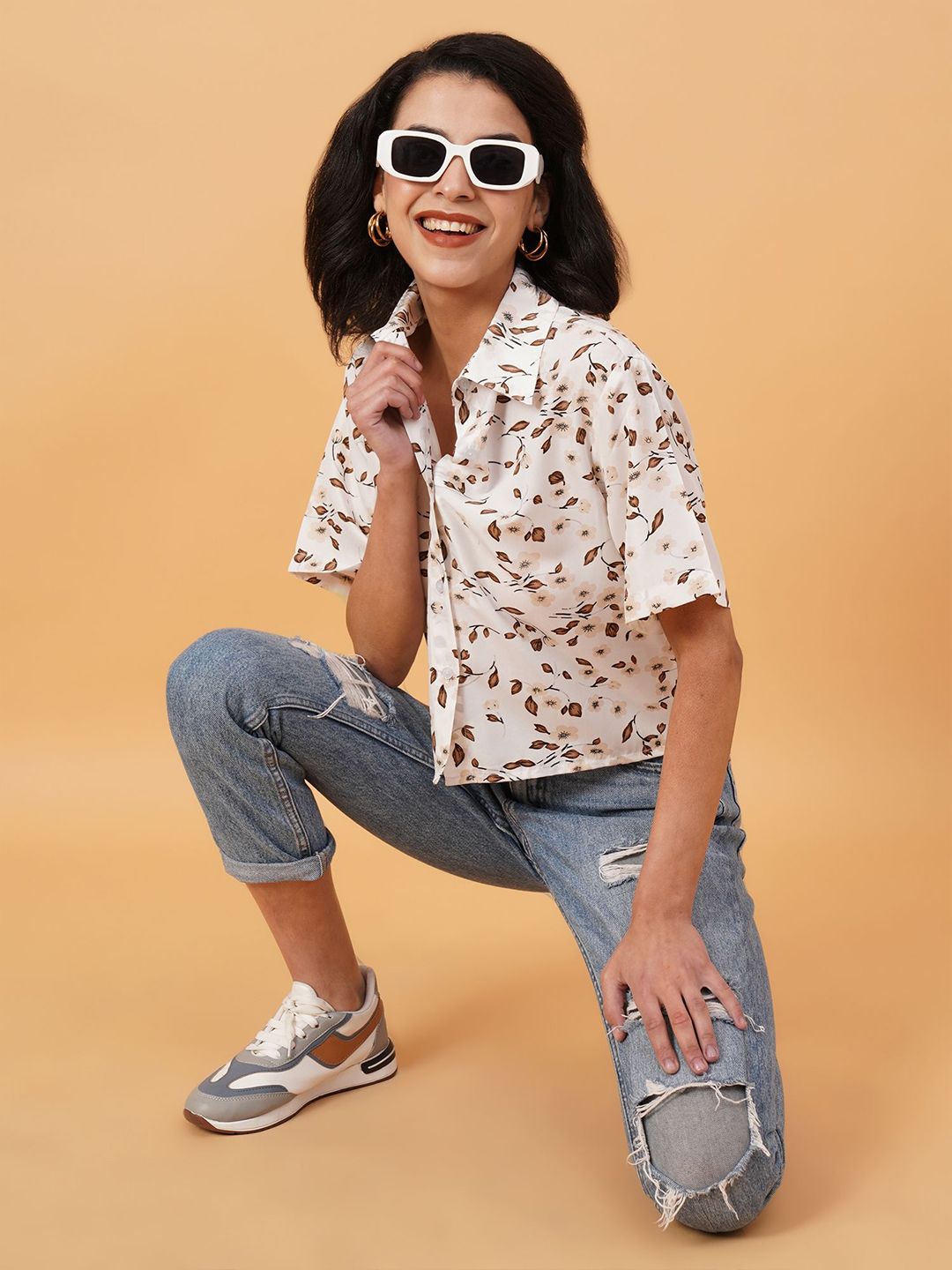 Kotty Women Opaque Printed Casual Shirt