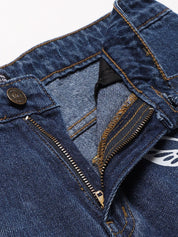 Kotty Women Navy Blue Regular Fit Mid-Rise Clean Look Printed Stretchable Jeans