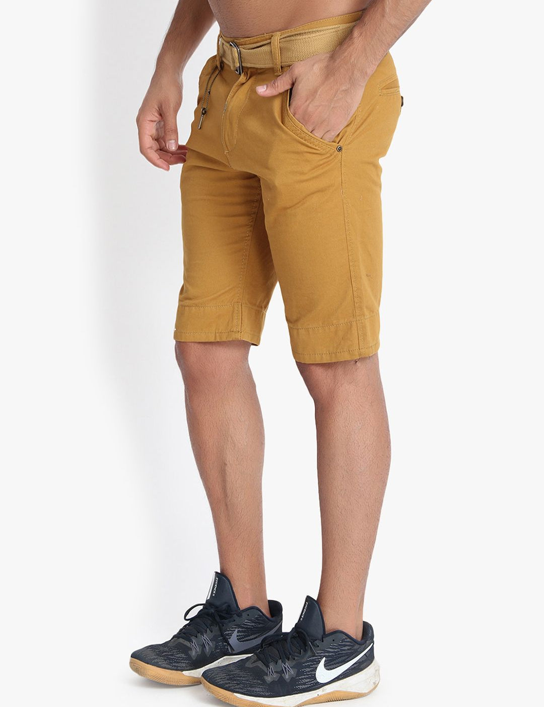 Kotty Men Mustard Solid Regular Fit Regular Shorts