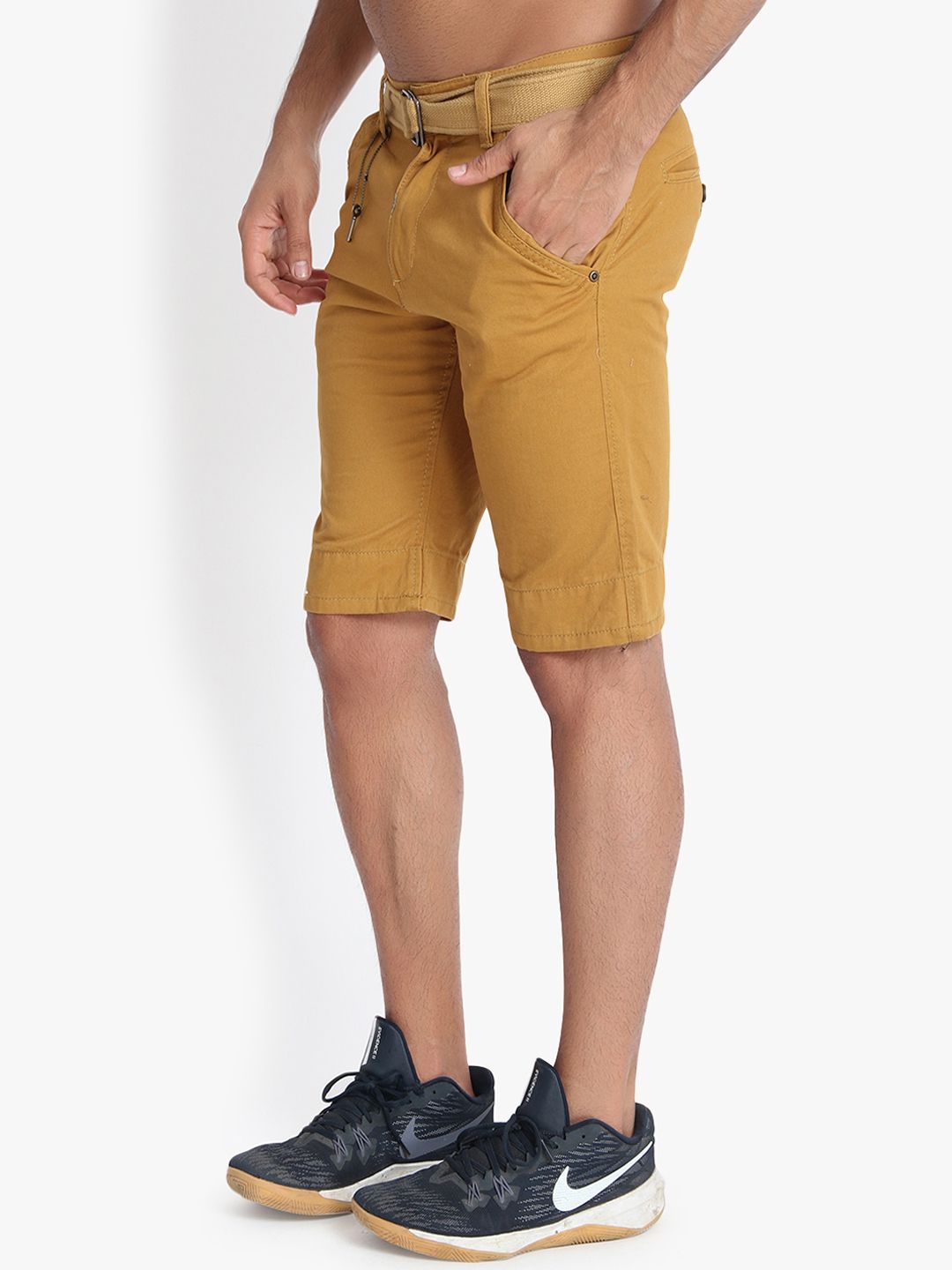 Kotty Men Mustard Solid Regular Fit Regular Shorts