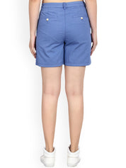 Kotty Women Blue Solid Regular Fit Regular Shorts