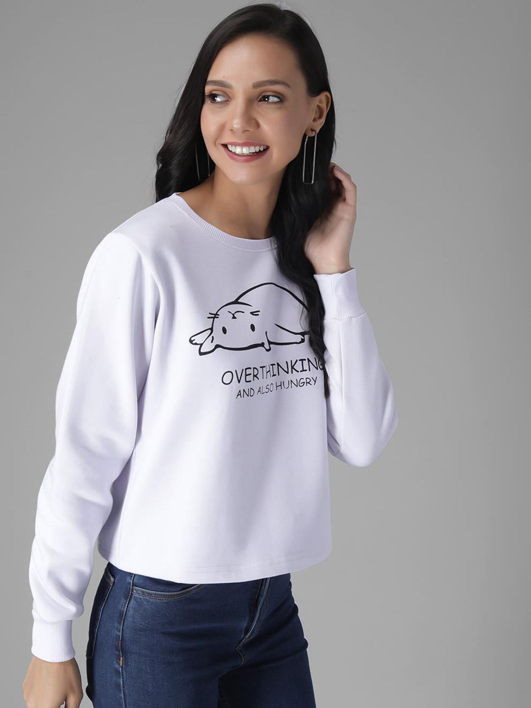 Kotty Women Off-White Printed Sweatshirt