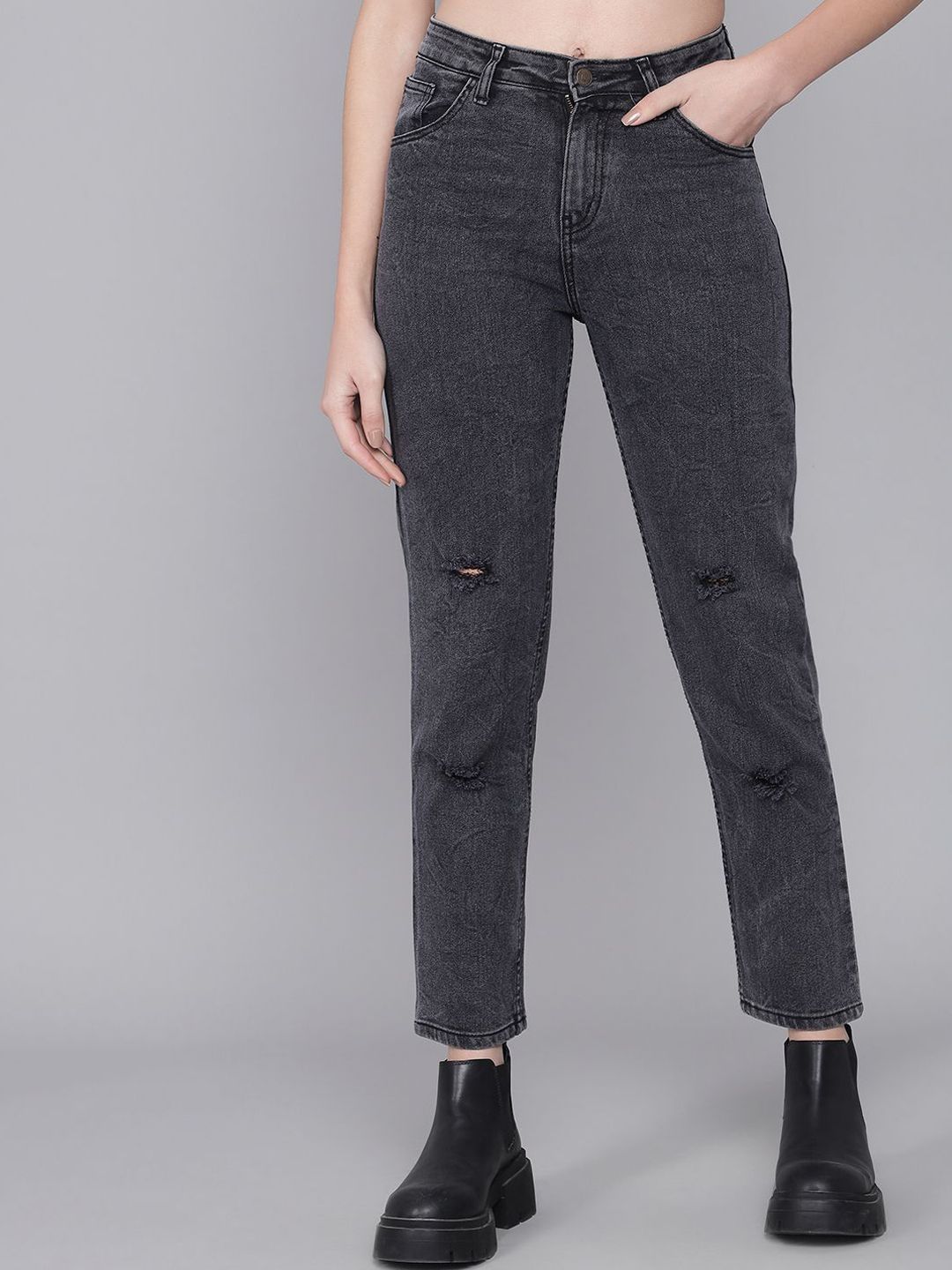 Kotty Women Slim Fit Mildly Distressed Stretchable Jeans