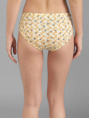 Kotty Women Yellow & Black Printed Hipster Briefs KTTWOMENSPANTY373