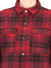 Kotty Women Red & Black Checked Overcoat