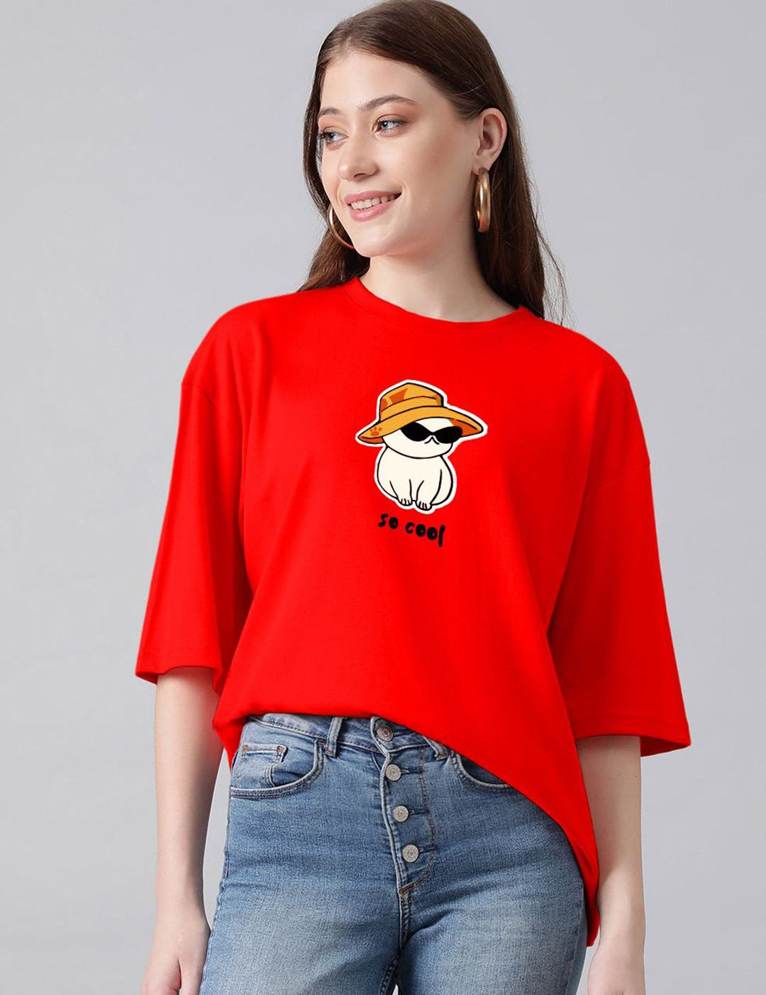 Kotty Graphic Printed Cotton T-shirt