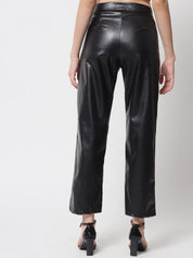 Kotty Women Black Relaxed Straight Fit Trousers