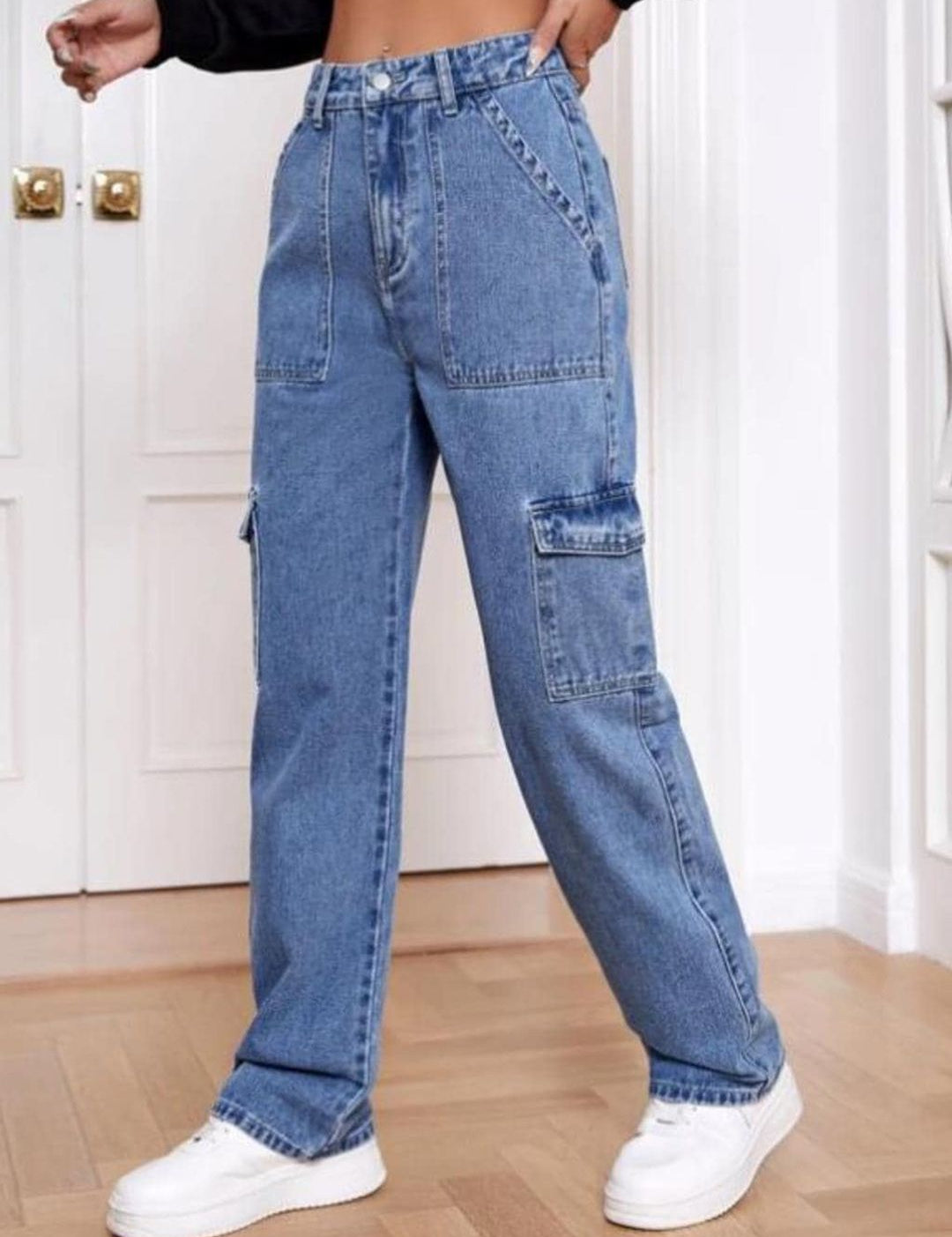 Kotty Women Jean Straight Fit High-Rise Clean Look Stretchable Cotton Jeans