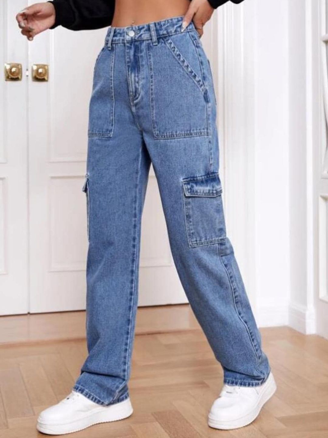 Kotty Women Jean Straight Fit High-Rise Clean Look Stretchable Cotton Jeans