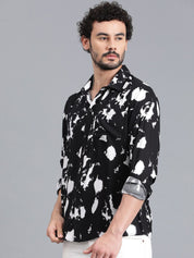 Kotty Men Spread Collar Dyed Casual Shirt