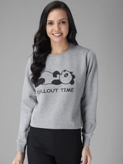 Kotty Women Grey Printed Sweatshirt