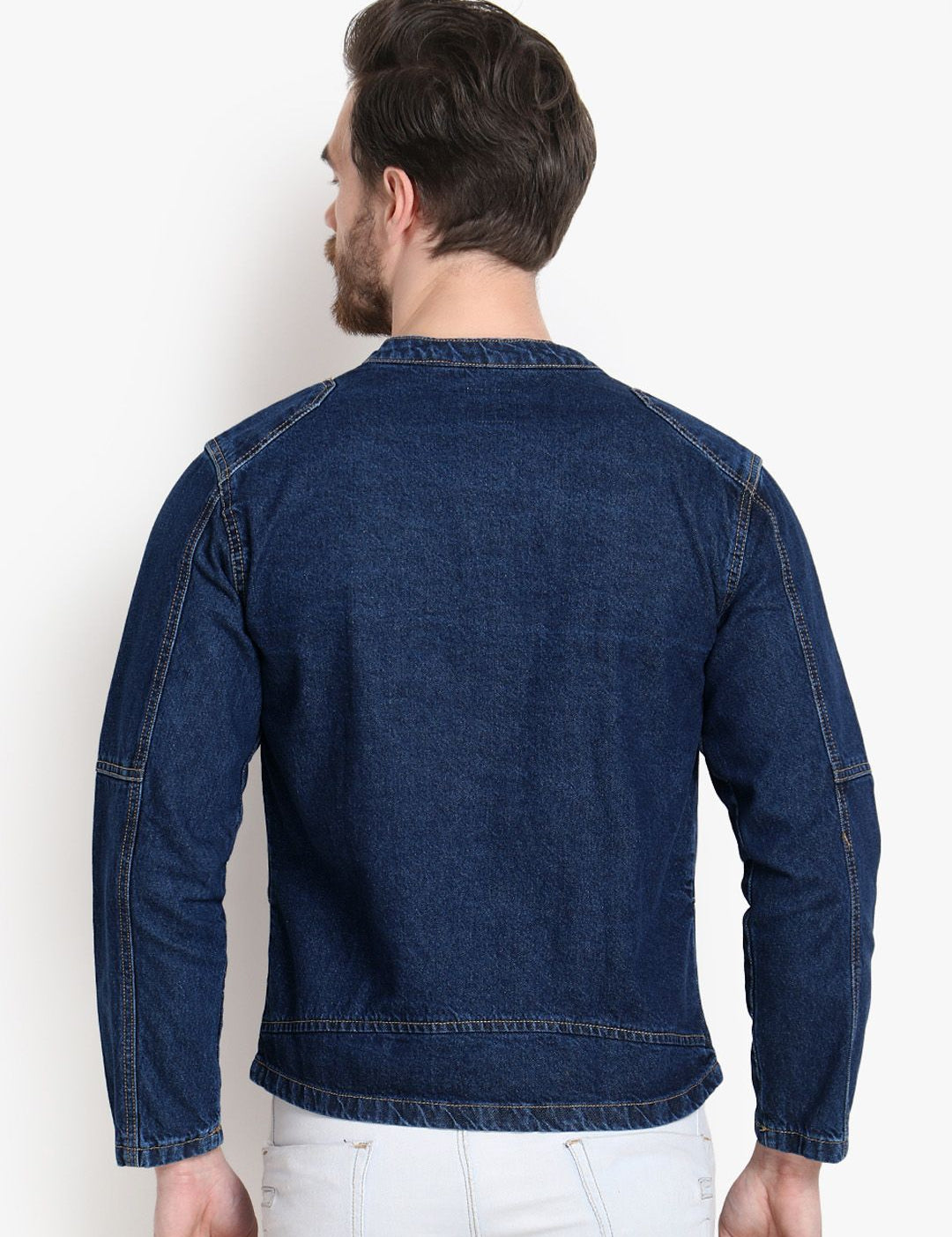 Kotty Men Blue Solid Denim Jacket