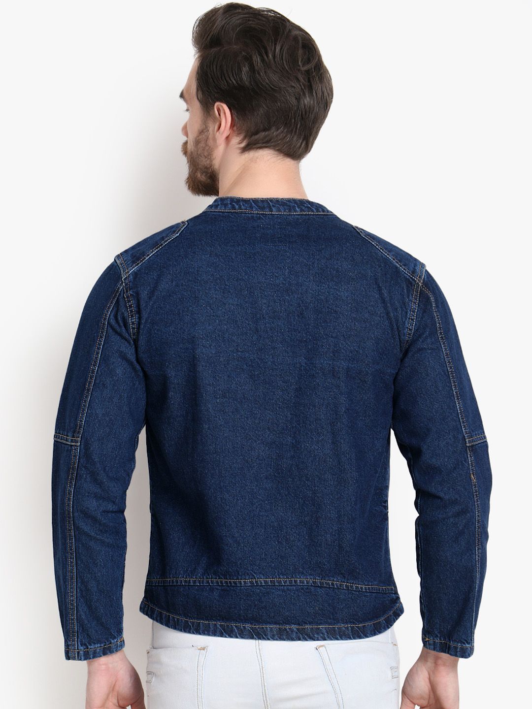 Kotty Men Blue Solid Denim Jacket