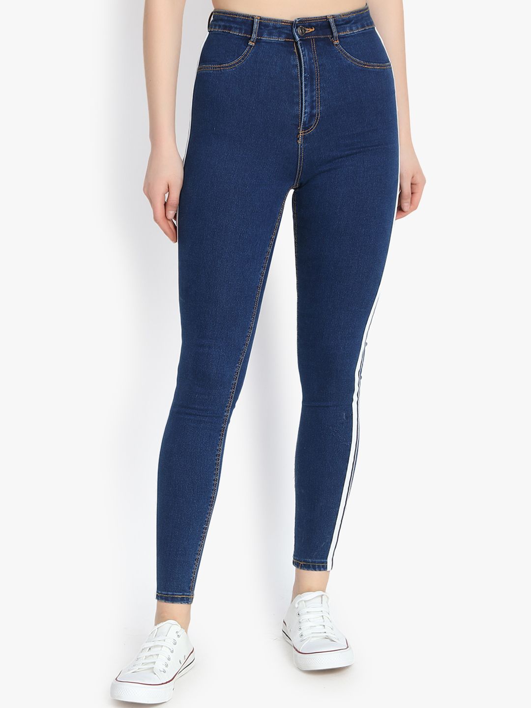 Kotty Women Blue Skinny Fit High-Rise Clean Look Stretchable Jeans